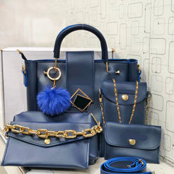 Navy-Charming 5 Pcs Bag Collection for Girls