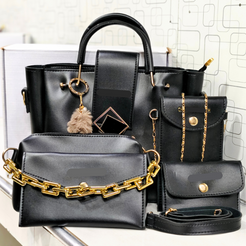 Black-Charming 5 Pcs Bag Collection for Girls